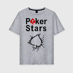 Футболка оверсайз женская Poker Stars, цвет: меланж