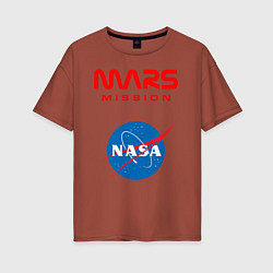 Женская футболка оверсайз Nasa Mars mission
