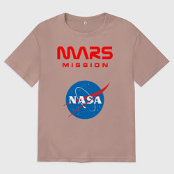 Женская футболка оверсайз Nasa Mars mission