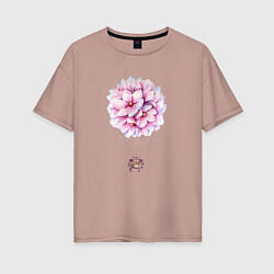 Женская футболка оверсайз Воздушные Цветы