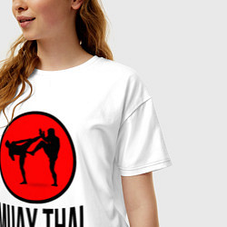 Футболка оверсайз женская Muay thai fighters, цвет: белый — фото 2