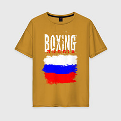 Женская футболка оверсайз Бокс Россия