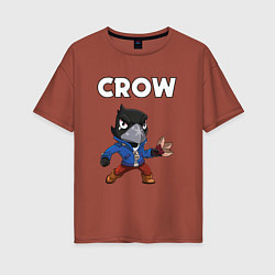 Футболка оверсайз женская BRAWL STARS CROW, цвет: кирпичный