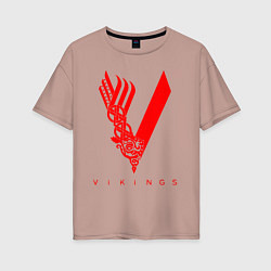 Футболка оверсайз женская VIKINGS, цвет: пыльно-розовый