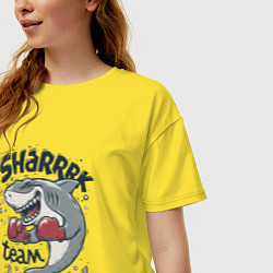 Футболка оверсайз женская Shark Team, цвет: желтый — фото 2