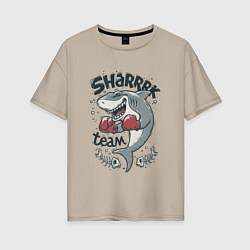 Женская футболка оверсайз Shark Team