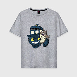Женская футболка оверсайз Tardis Totoro