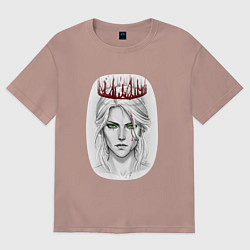 Футболка оверсайз женская Цирилла, цвет: пыльно-розовый