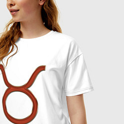 Футболка оверсайз женская Телец Taurus, цвет: белый — фото 2