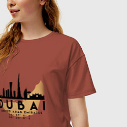 Футболка оверсайз женская ОАЭ Дубаи, цвет: кирпичный — фото 2