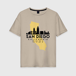 Женская футболка оверсайз Сан-Диего Калифрния