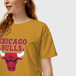 Футболка оверсайз женская CHICAGO BULLS, цвет: горчичный — фото 2
