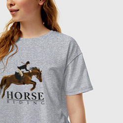 Футболка оверсайз женская HORSE RIDING, цвет: меланж — фото 2