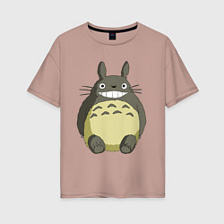 Футболка оверсайз женская Тоторо, цвет: пыльно-розовый