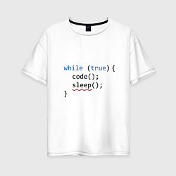 Женская футболка оверсайз Code - sleep