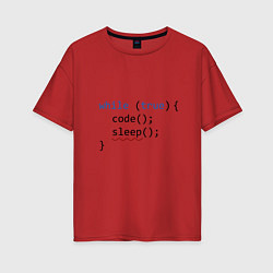 Футболка оверсайз женская Code - sleep, цвет: красный