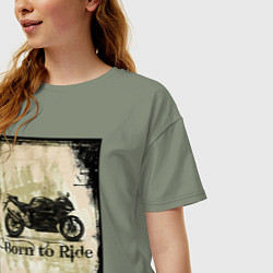 Футболка оверсайз женская Born to Ride, цвет: авокадо — фото 2