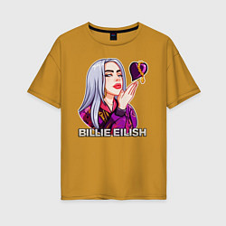 Футболка оверсайз женская BILLIE EILISH, цвет: горчичный