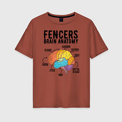 Женская футболка оверсайз Fences Brain Anatomy