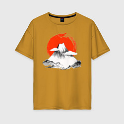 Женская футболка оверсайз Гора Фудзияма