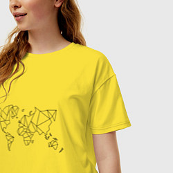 Футболка оверсайз женская Карта мира-минимализм, цвет: желтый — фото 2
