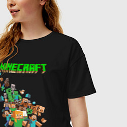 Футболка оверсайз женская Minecraft, цвет: черный — фото 2