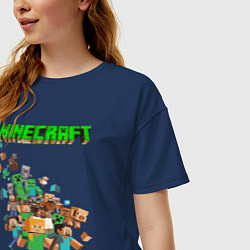 Футболка оверсайз женская Minecraft, цвет: тёмно-синий — фото 2
