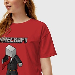 Футболка оверсайз женская Слендермен - Minecraft, цвет: красный — фото 2