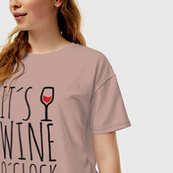 Футболка оверсайз женская Wine O'clock, цвет: пыльно-розовый — фото 2