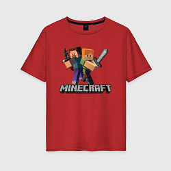 Женская футболка оверсайз MINECRAFT