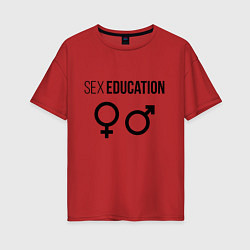 Футболка оверсайз женская SEX EDUCATION, цвет: красный
