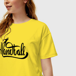 Футболка оверсайз женская Handball lettering, цвет: желтый — фото 2
