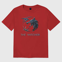 Женская футболка оверсайз Ведьмак Белый волк Геральт