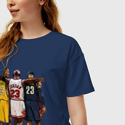Футболка оверсайз женская Bryant, Jordan, James, цвет: тёмно-синий — фото 2
