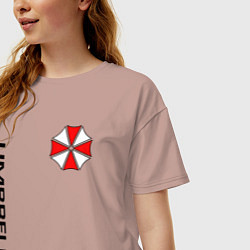 Футболка оверсайз женская UMBRELLA CORP, цвет: пыльно-розовый — фото 2