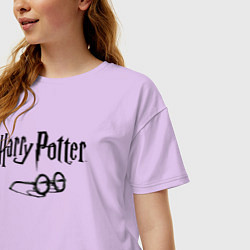 Футболка оверсайз женская Гарри Поттер цвета лаванда — фото 2