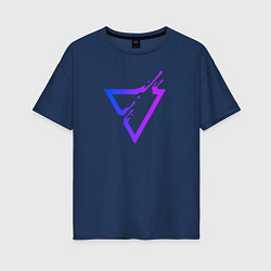 Футболка оверсайз женская Liquid Triangle, цвет: тёмно-синий