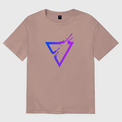 Футболка оверсайз женская Liquid Triangle, цвет: пыльно-розовый