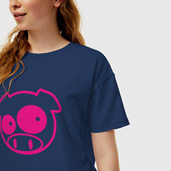 Футболка оверсайз женская Subaru Power Pig, цвет: тёмно-синий — фото 2