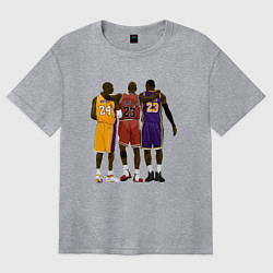Футболка оверсайз женская Kobe, Michael, LeBron, цвет: меланж