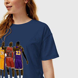 Футболка оверсайз женская Kobe, Michael, LeBron, цвет: тёмно-синий — фото 2