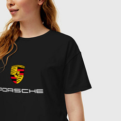 Футболка оверсайз женская PORSCHE, цвет: черный — фото 2