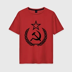 Футболка оверсайз женская СССР, цвет: красный