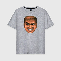 Женская футболка оверсайз Doom Guy Happy Face