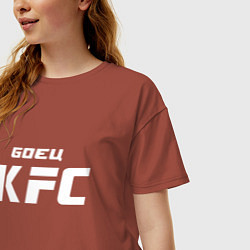 Футболка оверсайз женская Боец KFC, цвет: кирпичный — фото 2