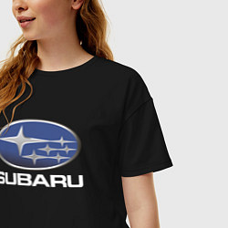 Футболка оверсайз женская SUBARU, цвет: черный — фото 2