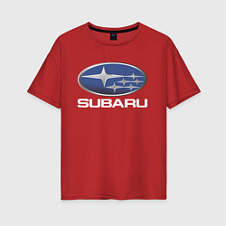 Футболка оверсайз женская SUBARU, цвет: красный