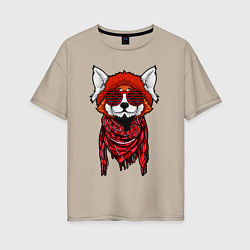 Женская футболка оверсайз Красная панда