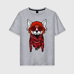 Женская футболка оверсайз Красная панда