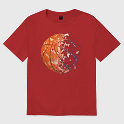 Футболка оверсайз женская BasketBall, цвет: красный